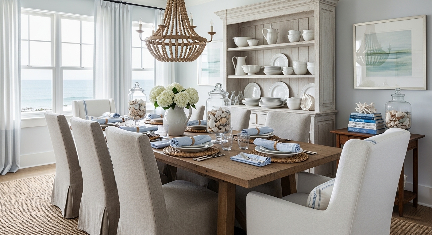 12 Coastal Grandmother Dining Room Decor Ideas