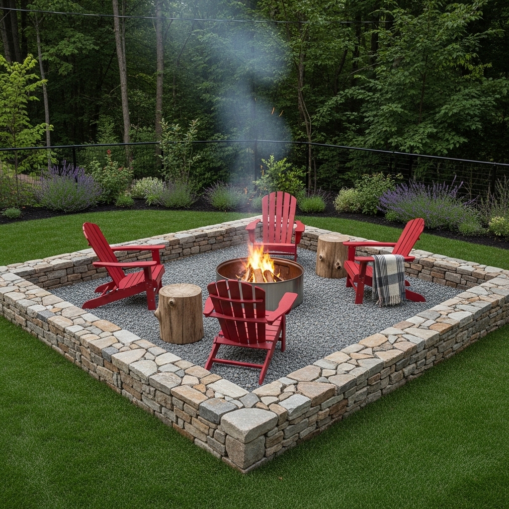 12 Farmhouse Backyard Fire Pit Designs Ideas - HOME