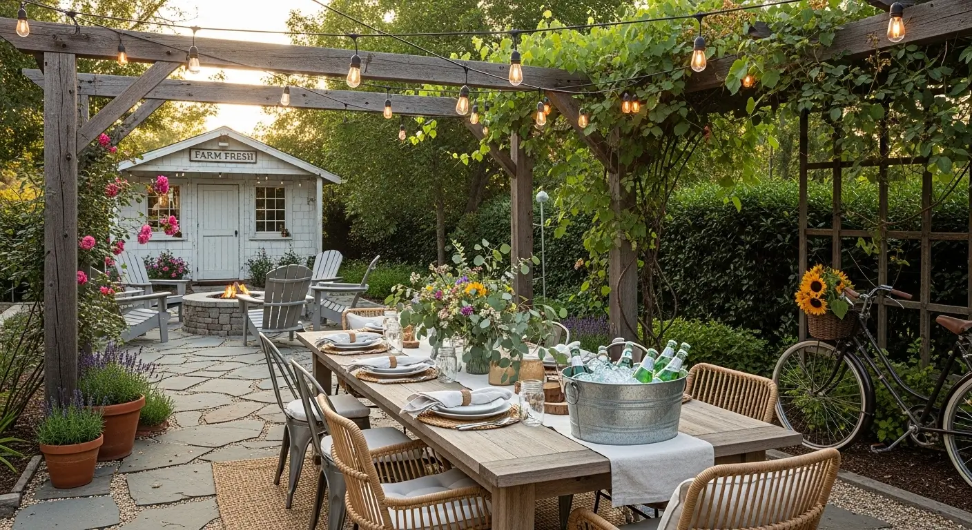 12 Farmhouse Outdoor Dining Area Ideas to Transform Your Backyard