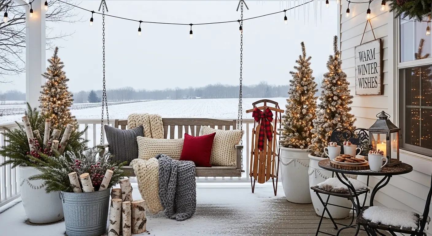 12 Farmhouse Winter Porch Decor Ideas That Are Perfect for Entertaining
