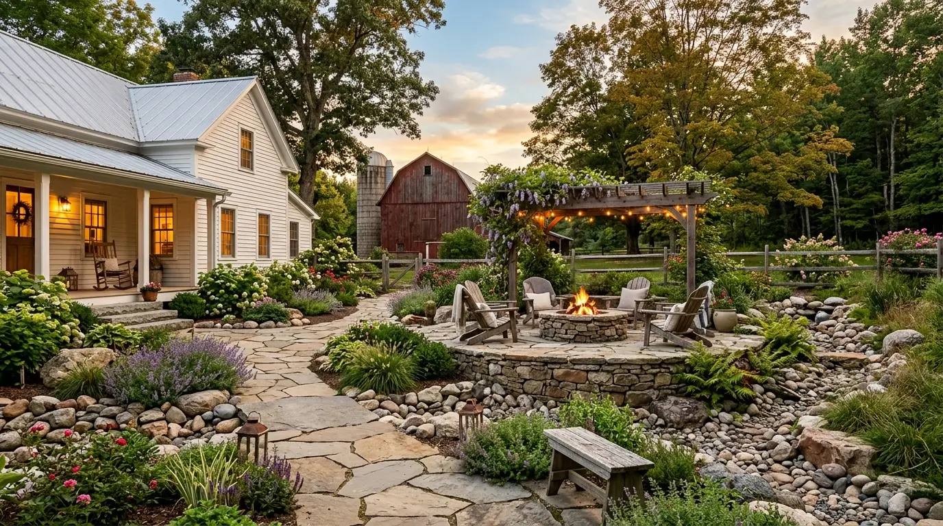 14 Farmhouse Backyard Design With Rocks Ideas for a Stunning Outdoor Space